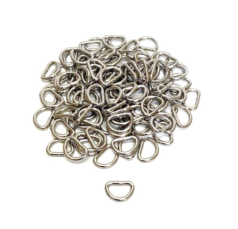 Welded D-ring 10mm - 38mm Nickel Plated For Webbing Straps Bags Handles Dog Leads Collars