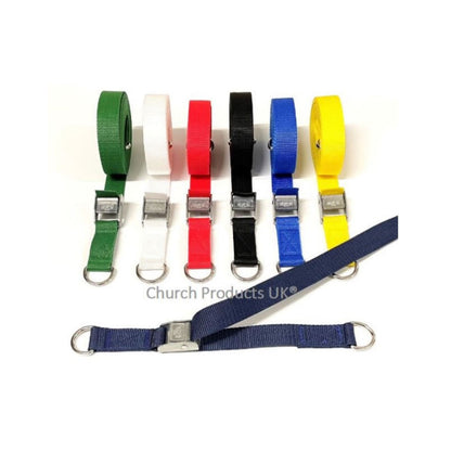 Metal Cam Buckle Strap With D-ring Sewn-in Each End Tie Down 25mm Webbing 1m - 3.5m