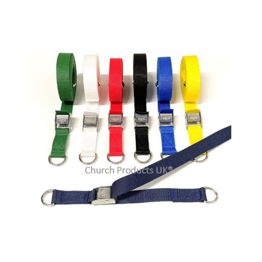 Metal Cam Buckle Strap With D-ring Sewn-in Each End Tie Down 25mm Webbing 1m - 3.5m
