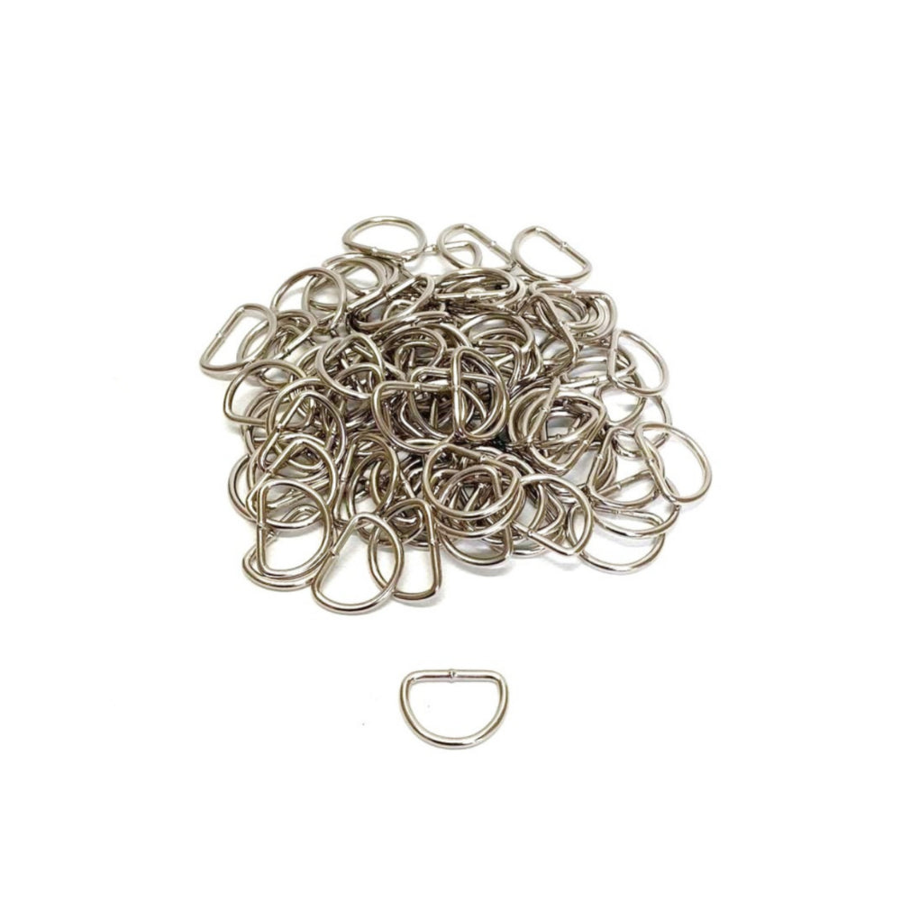 25mm Welded D-Rings 3mm Thick Nickel Plated For Bags Straps Dog Leads Crafts x10 x25 x50 x100