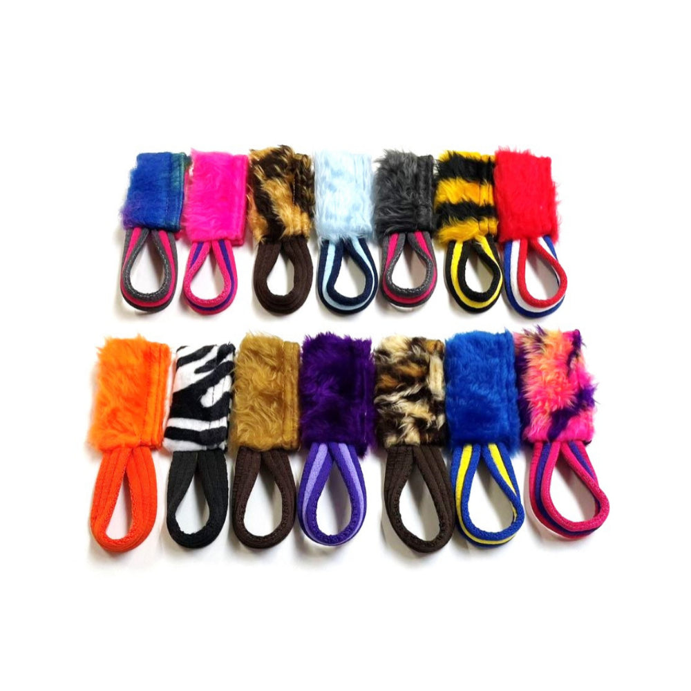 Dog Training Treat Bag Obedience Retrieve Furry Long Prey Dummy In Various Colours Small 4" x 2"