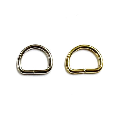 Welded D-Rings Brass & Nickel Plated x10 in Various Sizes For Webbing Bags Dog Leads & Collars
