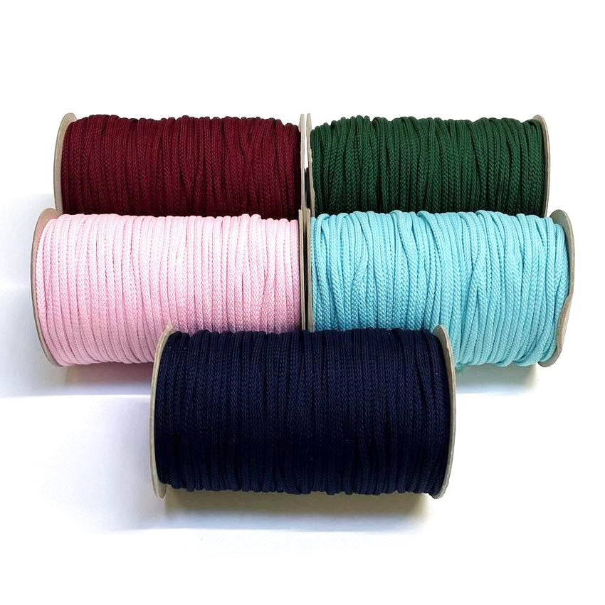 4mm Polyester Cord Soft Drawstring Piping Cord In 22 Colours And Various Lengths