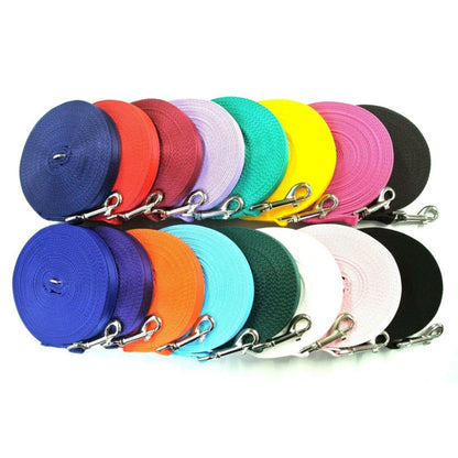 5ft - 50ft Dog Training Lead Obedience Recall Leash Long Dog Lead 25mm Cushion Webbing