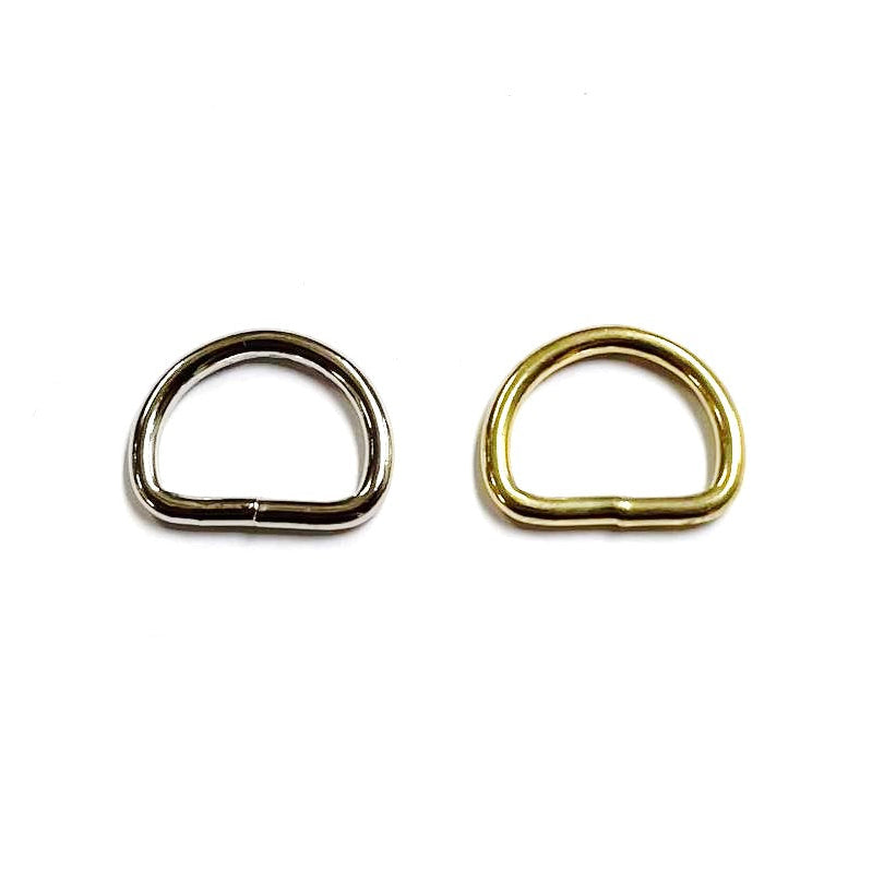 Welded D-Rings Brass & Nickel Plated x10 in Various Sizes For Webbing Bags Dog Leads & Collars