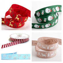 Load image into Gallery viewer, Christmas Ribbon 16mm Wide Grosgrain Gift Wrapping Decorations Presents Crafts