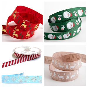 Christmas Ribbon 16mm Wide Grosgrain Gift Wrapping Decorations Presents Crafts