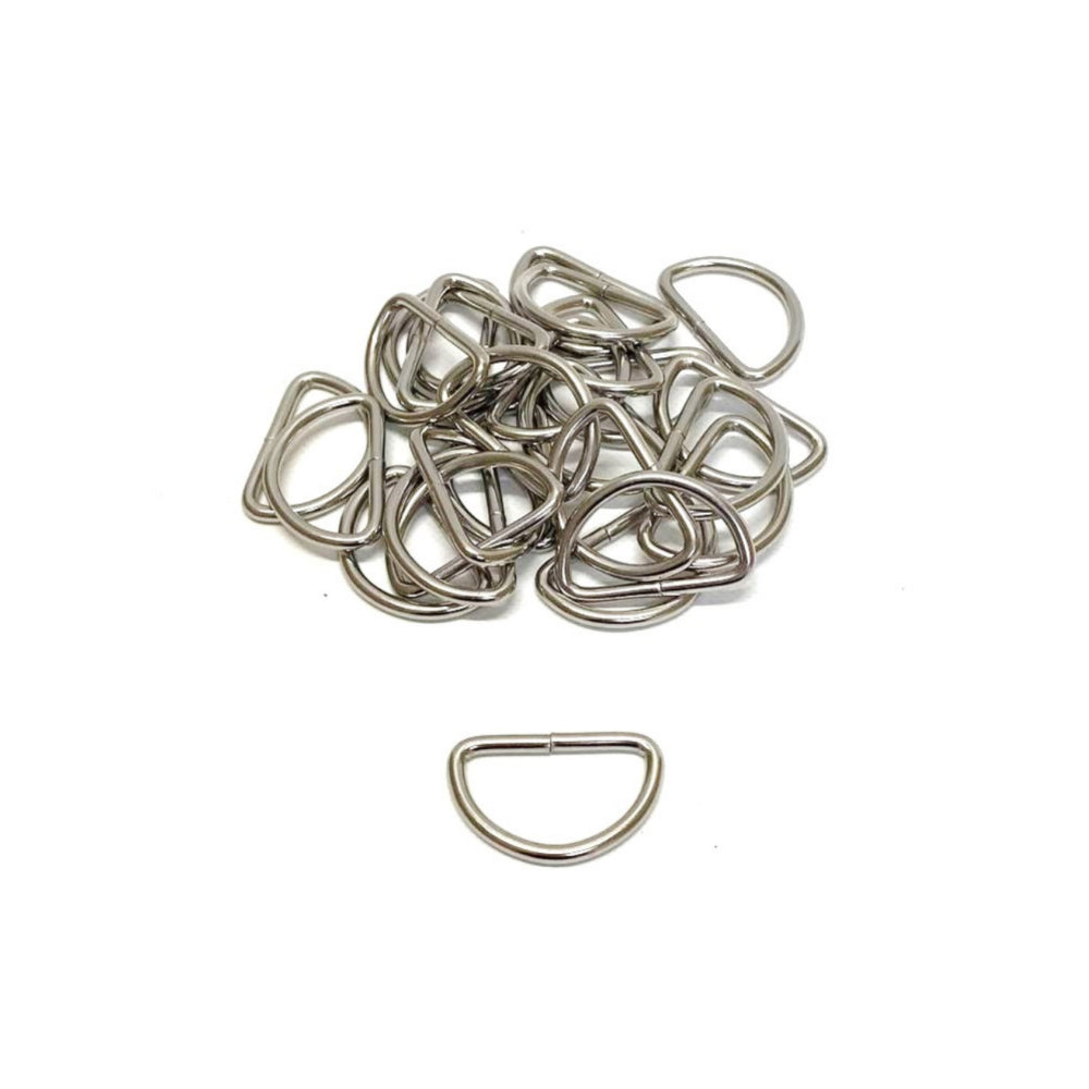 38mm Welded D-Rings 3mm Thick Nickel Plated For Bags Straps Dog Leads Crafts x10 x25 x50 x100