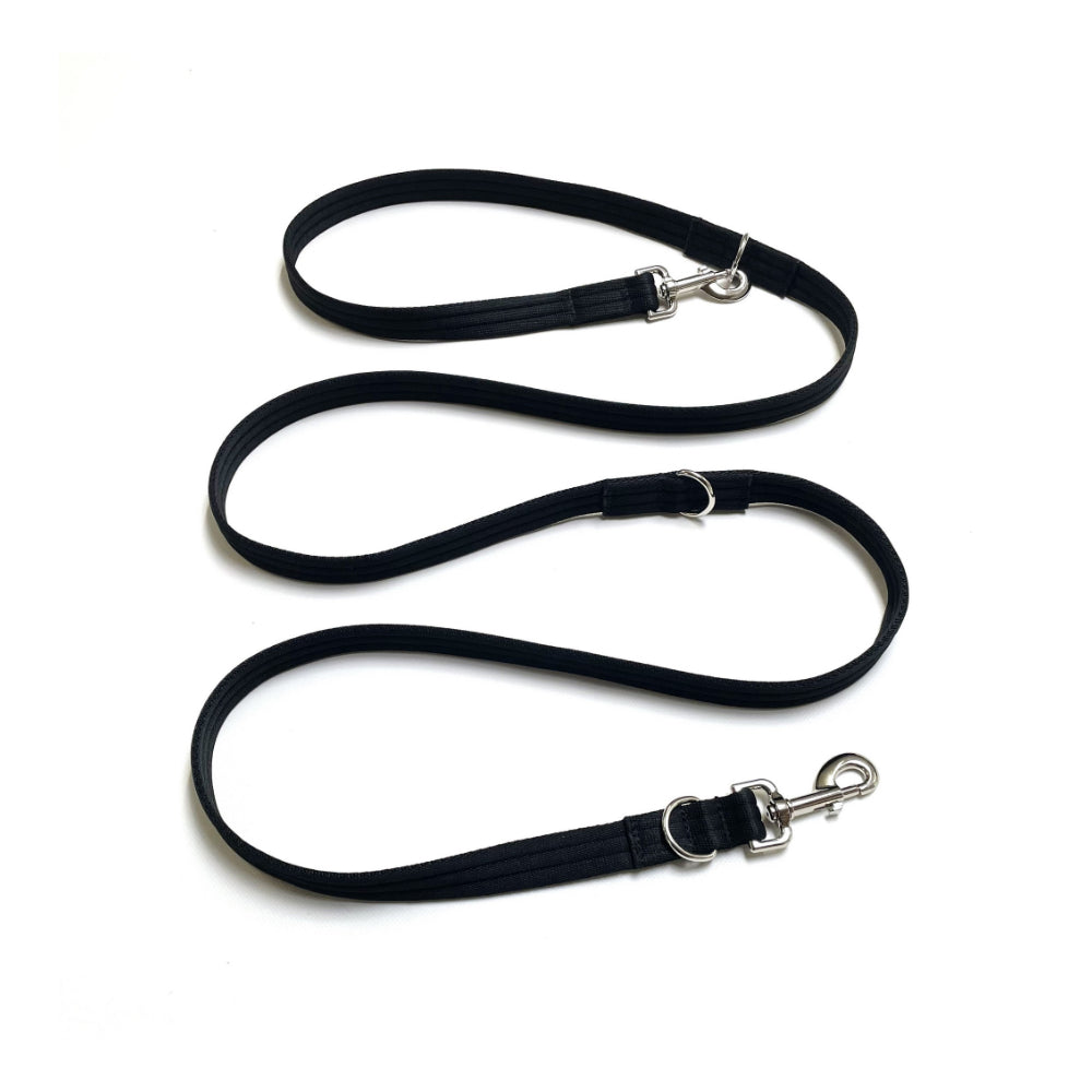 Double Ended Dog Training Lead Multi Functional Walking Leash In Black