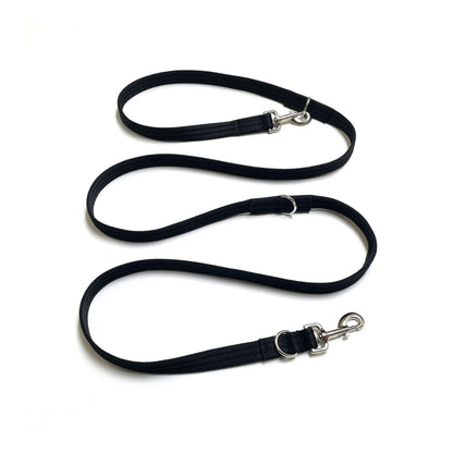 Double Ended Dog Training Lead Multi Functional Walking Leash In Black