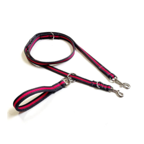 Double Ended Dog Lead With Sliding Swivel Handle Set In 20mm Air Webbing