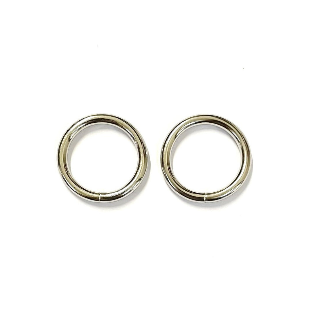 25mm Welded O-Rings Nickel Plated 4mm Thick For Webbing Bags Straps Handles Dog Leads x1 - x500