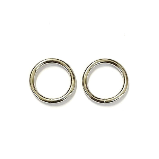 25mm Welded O-Rings Nickel Plated 4mm Thick For Webbing Bags Straps Handles Dog Leads x2 - x100