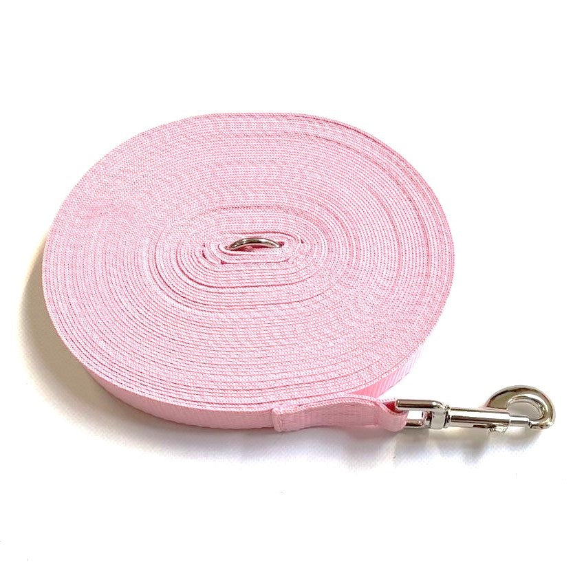 Dog Training Lead 25mm Heavy Webbing 5ft - 30ft Long Line Tracking Recall In 20 Colours