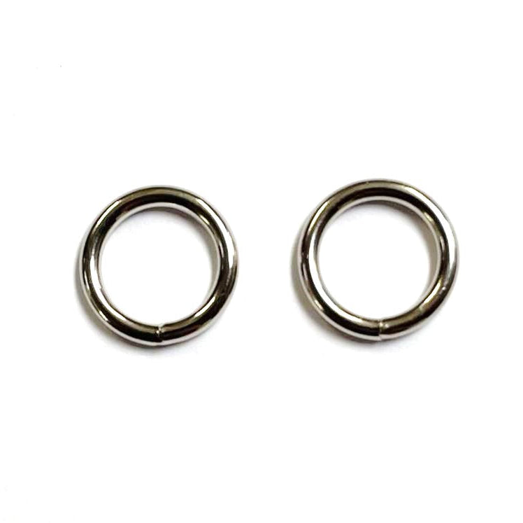 10mm Welded O-Ring Metal Nickel Plated 2mm Thick Circle Rings Webbing Bags Straps