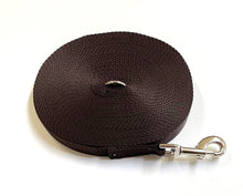 Load image into Gallery viewer, Dog Training Lead 25mm Heavy Webbing 40ft - 100ft Long Line Tracking Recall In 18 Colours
