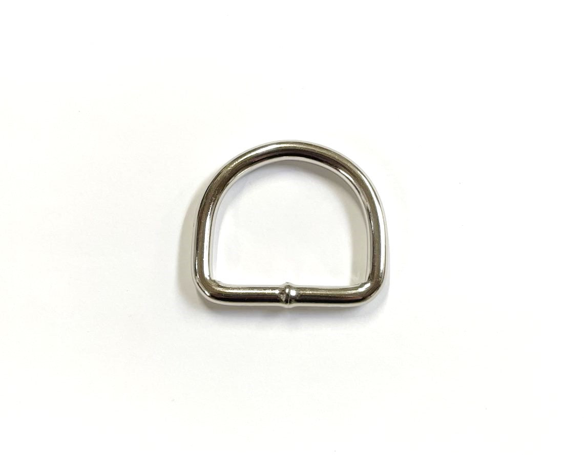 Nickel Plated Welded Gear D-Rings 25mm 32mm 38mm 50mm Wide 5/6mm Thick For Webbing Straps Handles Leather Bags