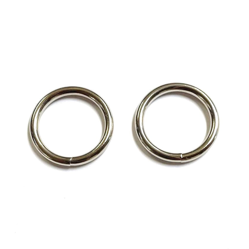 22mm Welded O-Ring Metal Nickel Plated 3mm Thick Circle Rings Webbing Bags Straps