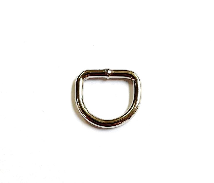 16mm Welded D-ring 3mm Thick Nickel Plated For Webbing Bags Straps Dog Leads Crafts