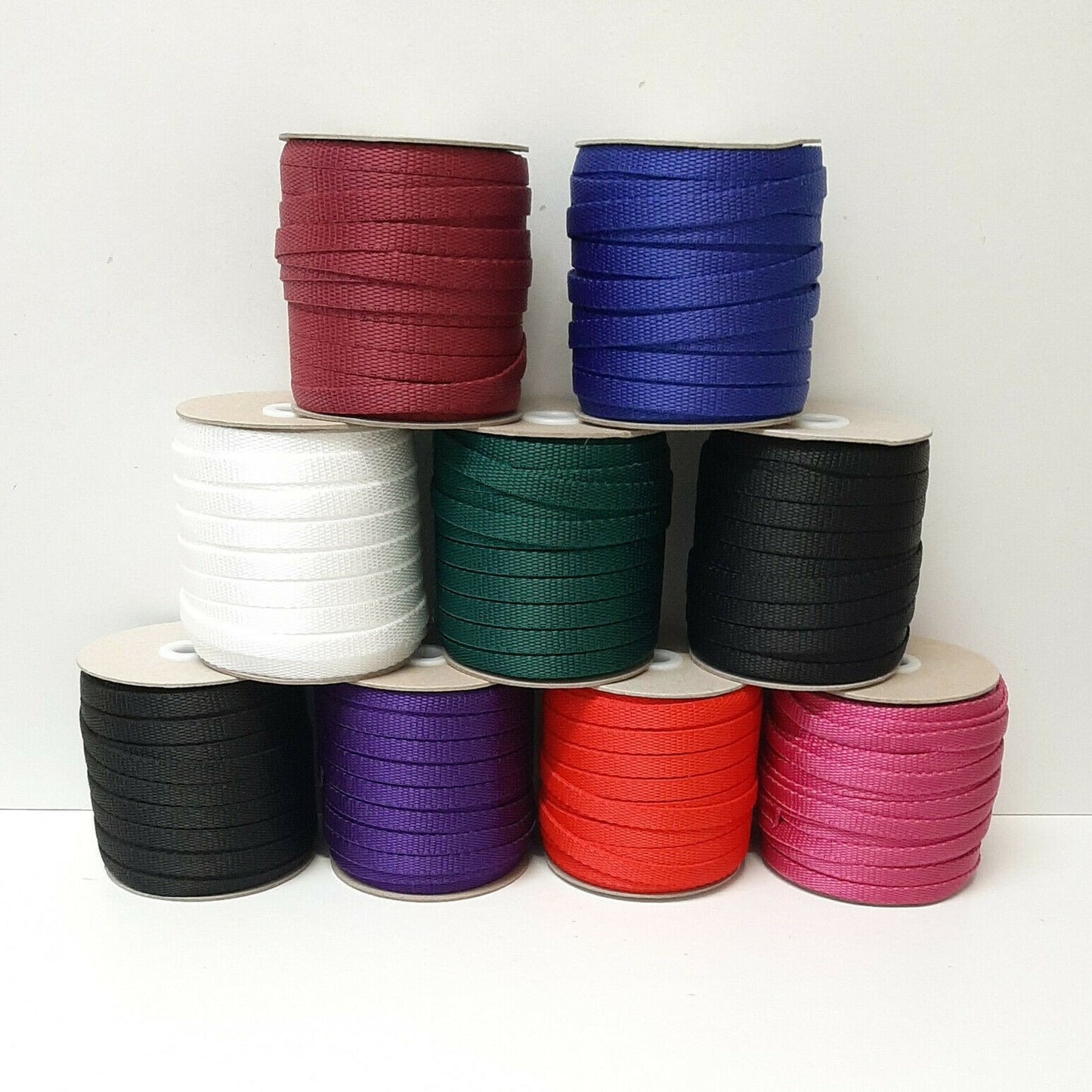 10mm Wide Polypropylene Webbing 150kg In 10 Colours For Bag Handles Straps Dog Leads Crafts