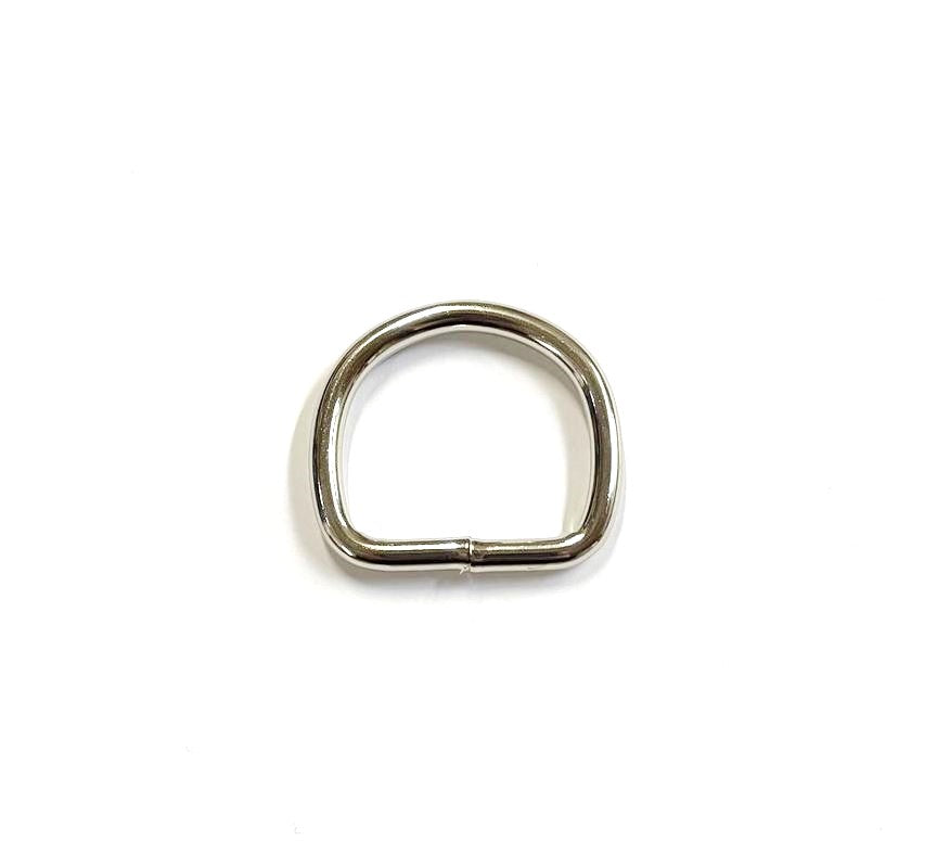 Nickel Plated Welded Gear D-Rings 25mm 32mm 38mm 50mm Wide 5/6mm Thick For Webbing Straps Handles Leather Bags