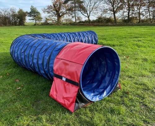 Dog Agility Training Tunnel Sandbags Adjustable 60cm - 80cm Diameter For Indoor And Outdoor UV PVC In Various Colours 490mm Material Width