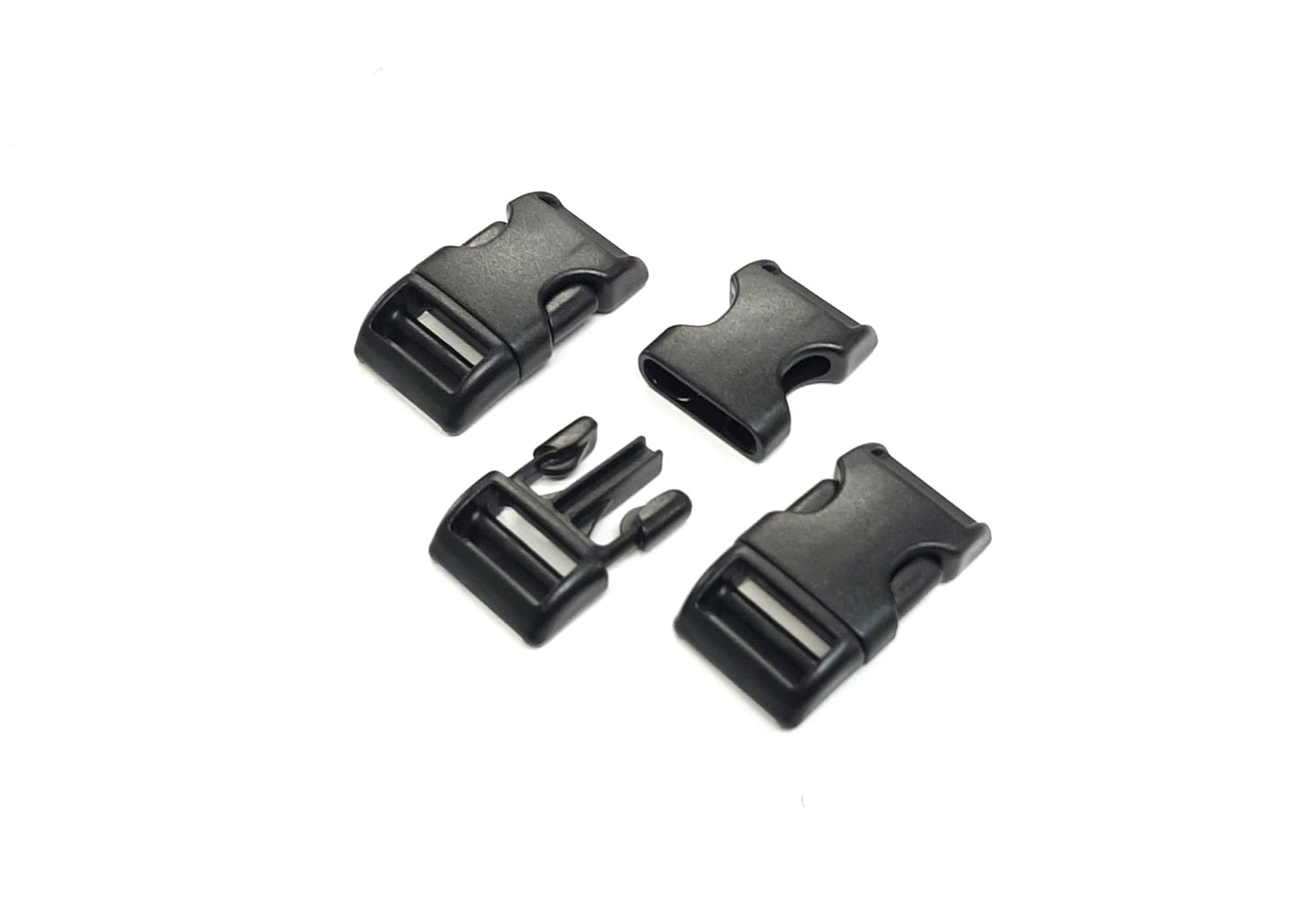 Curved Side Release Buckles Black Plastic 13mm 16mm 20mm 25mm For Webbing Straps Bags Collars Harnesses