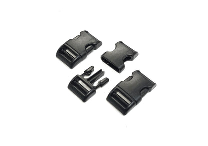 Curved Side Release Buckles Black Plastic 13mm 16mm 20mm 25mm For Webbing Straps Bags Collars Harnesses
