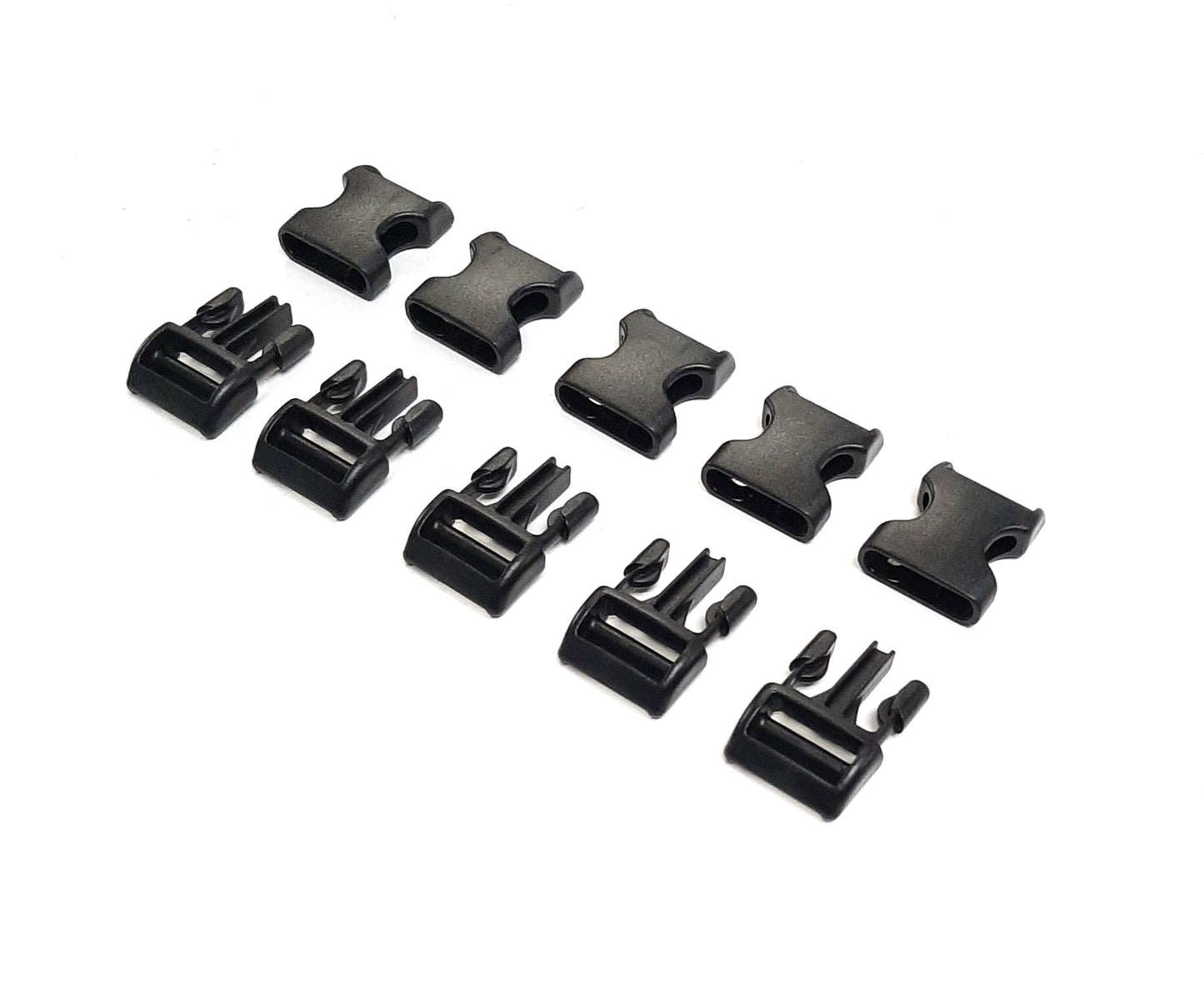 Curved Side Release Buckles Black Plastic 13mm 16mm 20mm 25mm For Webbing Straps Bags Collars Harnesses