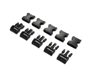 Curved Side Release Buckles Black Plastic 16mm 20mm 25mm For Webbing Straps Bags Collars Harnesses