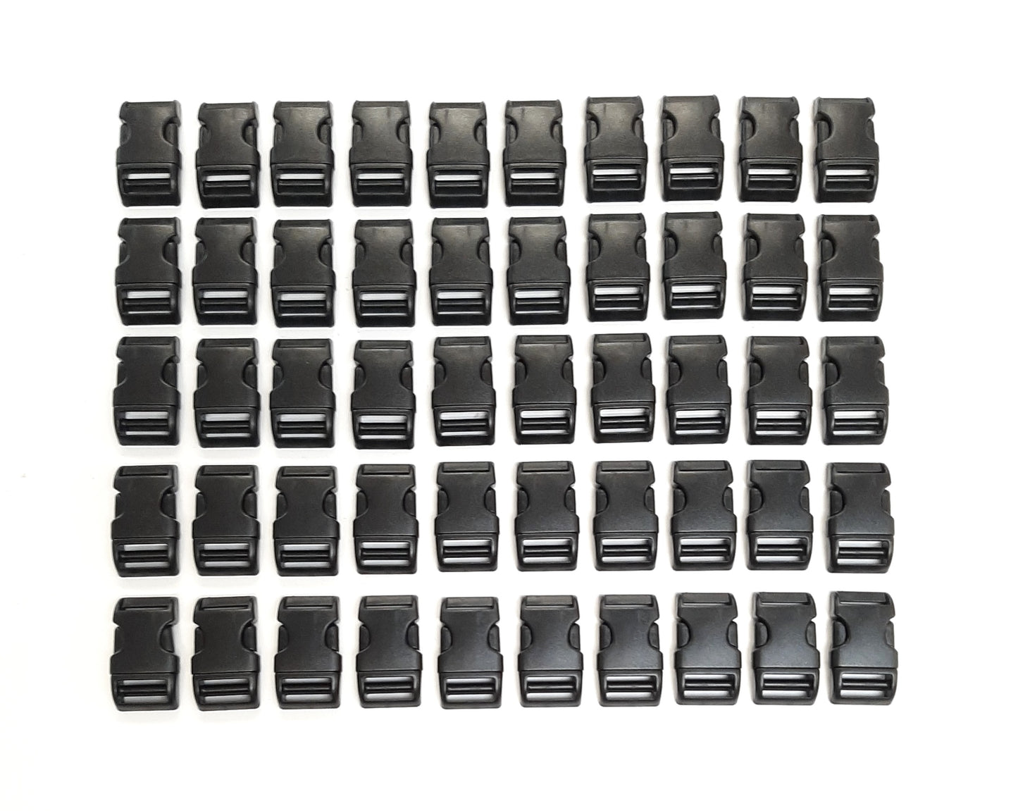 Curved Side Release Buckles Black Plastic 13mm 16mm 20mm 25mm For Webbing Straps Bags Collars Harnesses