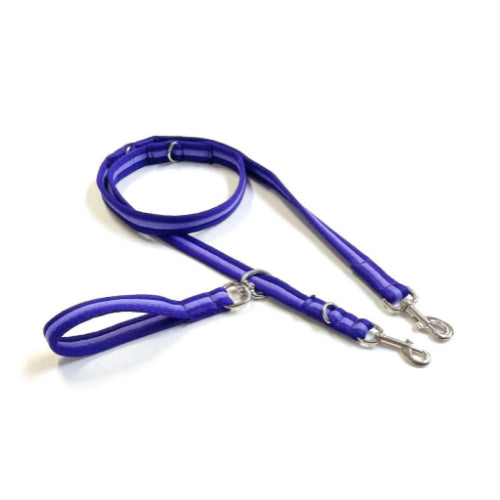 Double Ended Dog Lead With Sliding Swivel Handle Set In 25mm Air Webbing