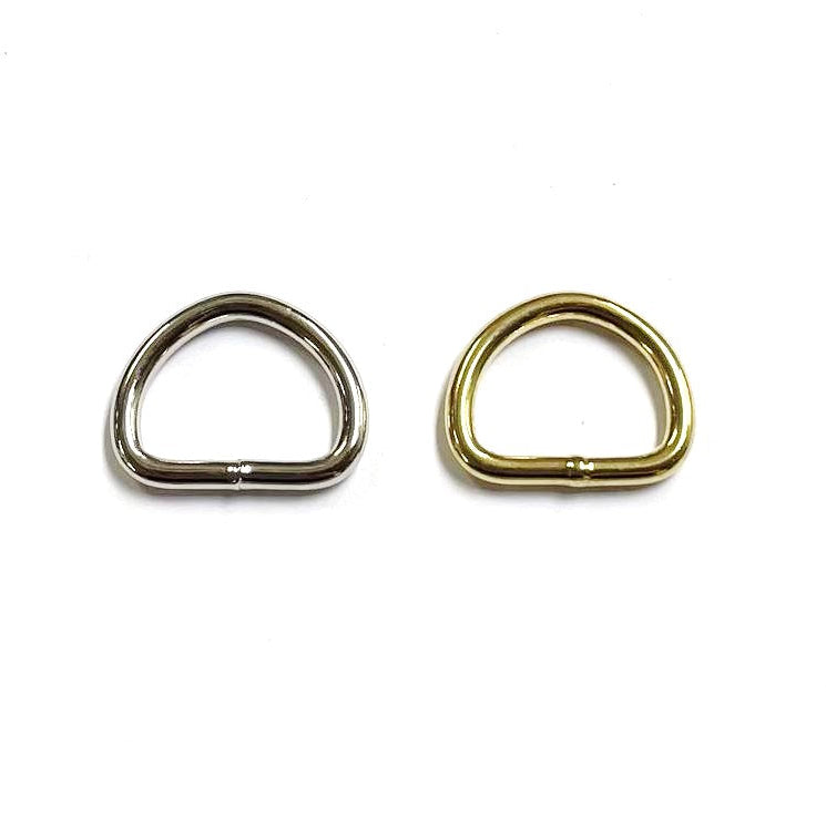Welded D-Rings Brass & Nickel Plated x10 in Various Sizes For Webbing Bags Dog Leads & Collars