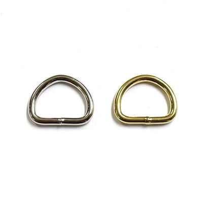 Welded D-Rings Brass & Nickel Plated x10 in Various Sizes For Webbing Bags Dog Leads & Collars