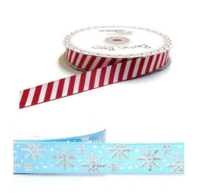 Christmas Ribbon 22mm Wide Grosgrain Gift Wrapping Decorations Presents Crafts