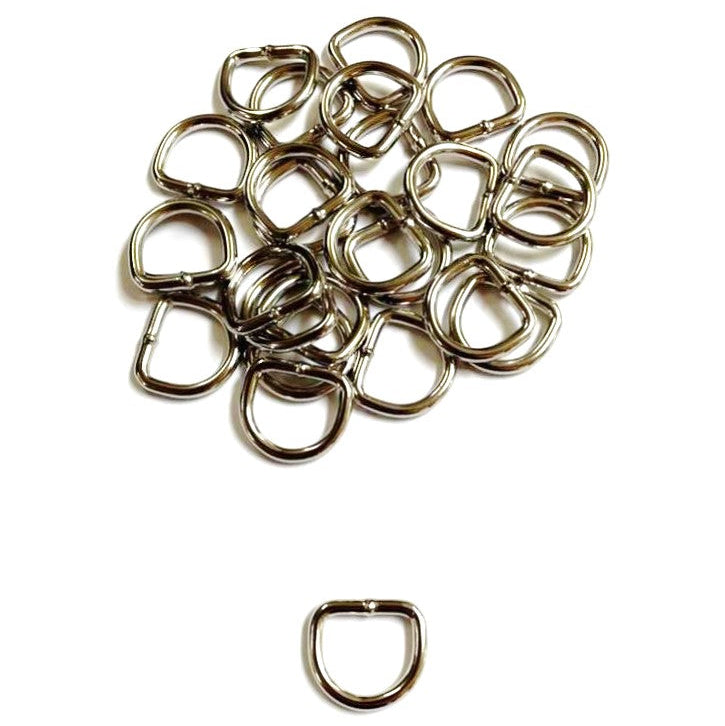 Welded D-ring 10mm - 38mm Nickel Plated For Webbing Straps Bags Handles Dog Leads Collars