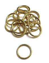 Load image into Gallery viewer, Welded O-Rings Brass Plated 12mm - 38mm x10 For Webbing Bags Straps Leads