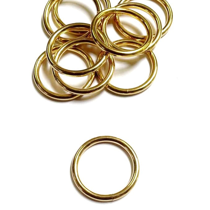 Welded O-Rings Brass Plated 12mm - 38mm x1 - x50 For Webbing Bags Straps Leads
