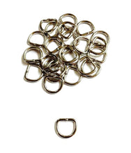 Load image into Gallery viewer, 16mm Welded D-ring 3mm Thick Nickel Plated For Webbing Bags Straps Dog Leads Crafts