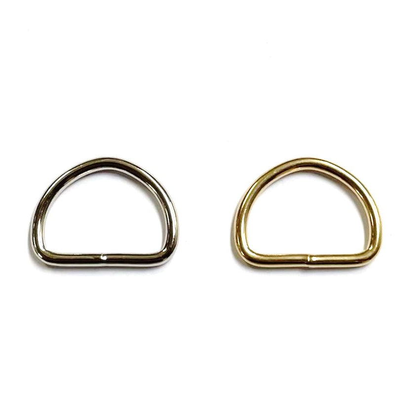 Welded D-Rings Brass & Nickel Plated x10 in Various Sizes For Webbing Bags Dog Leads & Collars