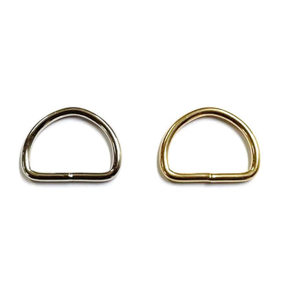 Welded D-Rings Brass & Nickel Plated x10 in Various Sizes For Webbing Bags Dog Leads & Collars