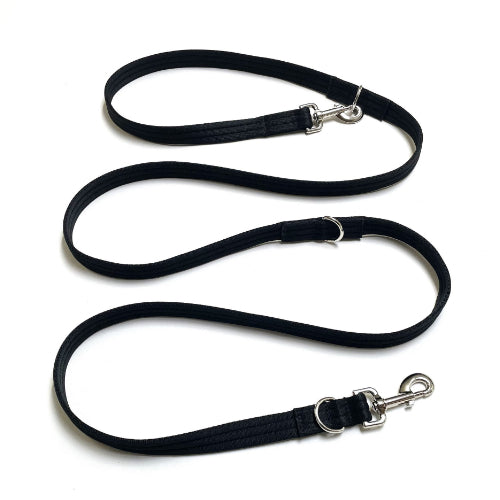 Double Ended Dog Training Lead Multi Functional Walking Leash In Black