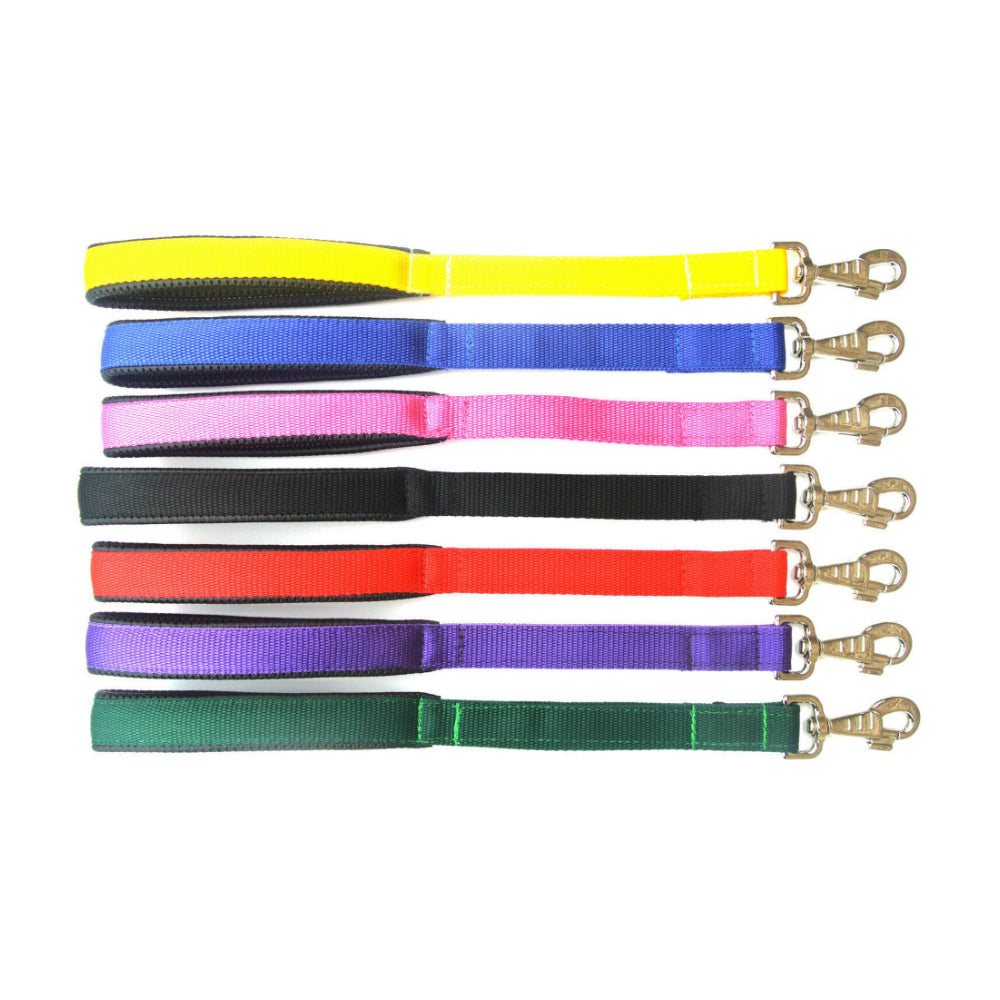 20" Short Close Control Dog Lead With Padded Handle In Various Colours 25mm Webbing