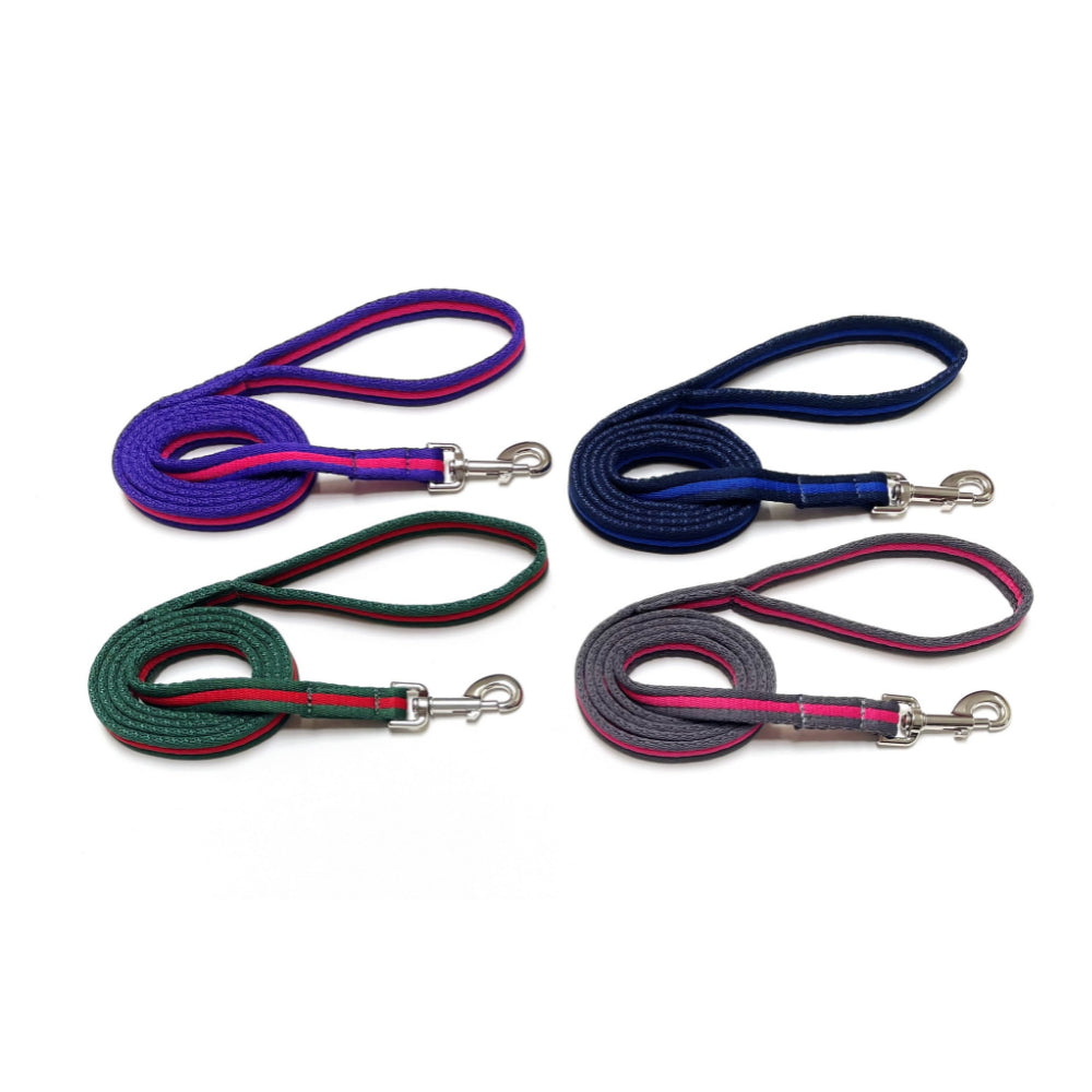 Dog Lead Walking Leash Short Training Lead 45" And 76" Long 20mm 25mm Soft Air Webbing In Various Colours