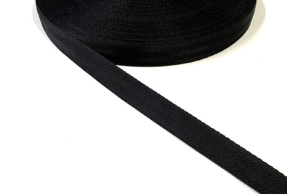 23mm Herringbone Webbing Black 300kg 1m 2m 5m 10m 25m 50m For Bags Straps Handles