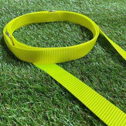 Police Style Dog Training Lead Double Ended Leash Fluorescent Yellow 20mm 25mm
