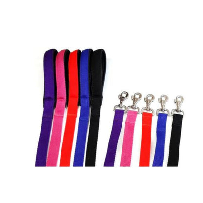 Short Dog Lead Padded Handle 45" 76" Leash Strong 25mm H/D Webbing 21 Colours