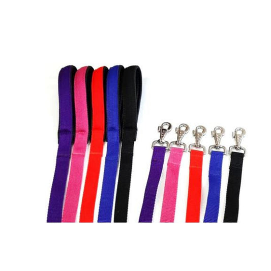 Short Dog Lead Padded Handle 45" 76" Leash Strong 25mm H/D Webbing 21 Colours