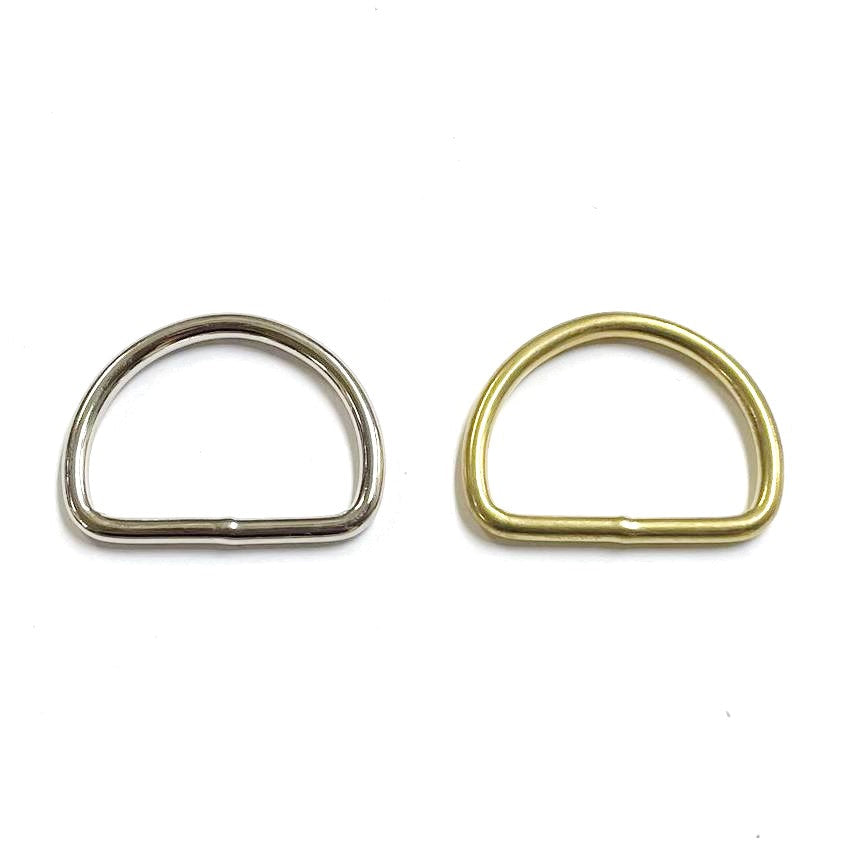 Welded D-Rings Brass & Nickel Plated x10 in Various Sizes For Webbing Bags Dog Leads & Collars