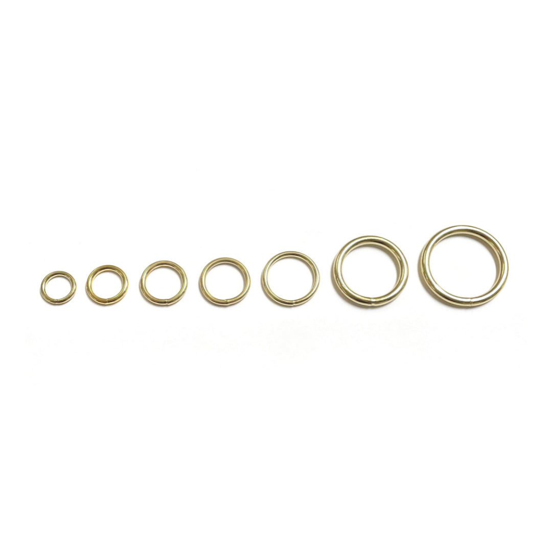 Welded O-Rings Brass Plated 12mm - 38mm x1 - x50 For Webbing Bags Straps Leads